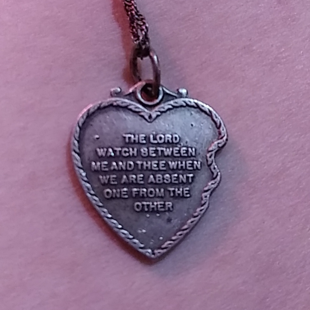 Christian Sterling Silver heart pendent necklace